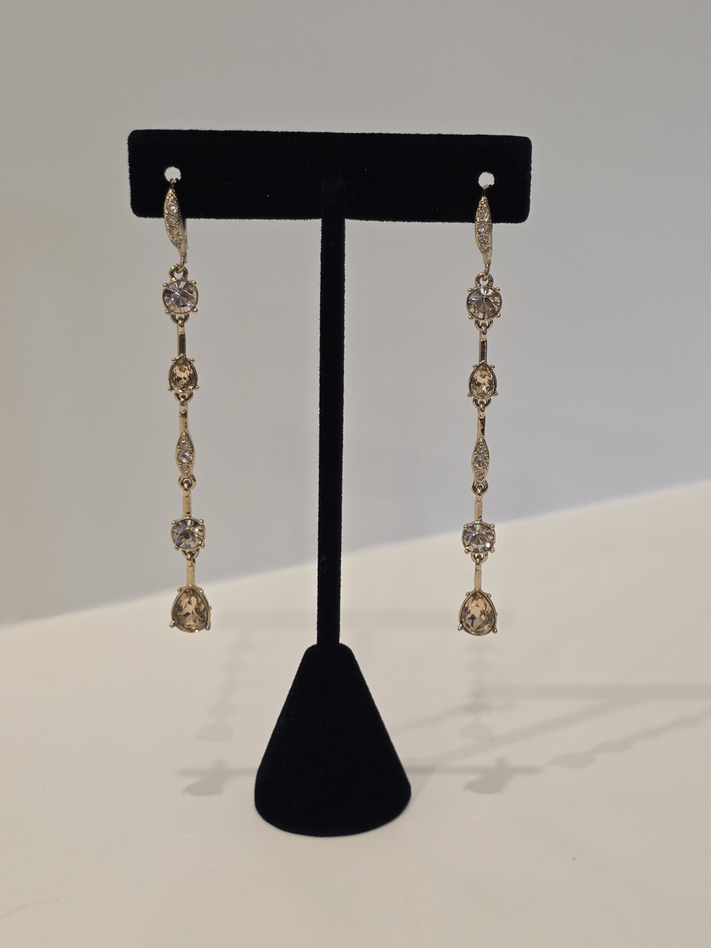 Givenchy Gold-Tone Crystal Drop Earrings - Champagne - Picture 7 of 9